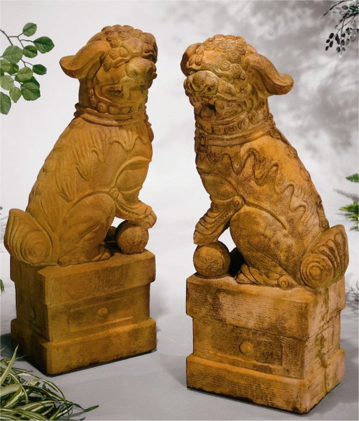 Scultures Giant Foo Dog Cement Asian Symbol Guardians Statues